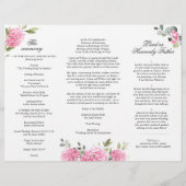 Elegant roze Hydrangea bruiloft ceremonie programm (Achterkant)