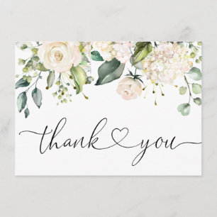 Elegant Roze Hydrangea Eucalyptus Rozen Bedankkaart