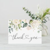 Elegant Roze Hydrangea Eucalyptus Rozen Bedankkaart (Staand voorkant)