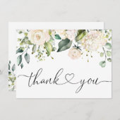 Elegant Roze Hydrangea Eucalyptus Rozen Bedankkaart (Voorkant / Achterkant)