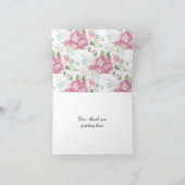 Elegant Roze Hydrangea Hartelijk dank Bedankkaart (Binnen)