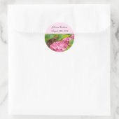 Elegant roze hydrangea Sla de datum op Ronde Sticker (Tas)