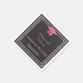 Elegant roze ingelijst Afstuderen Servetten (Hoek)