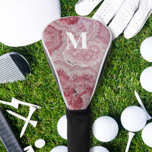 Elegant roze Initiaal monogram Golfheadcover