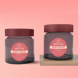 Elegant Roze & Ivoor Salon Schoonheidsproduct Labe Ronde Sticker