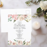 Elegant Roze Ivory Floral Religious Confirma