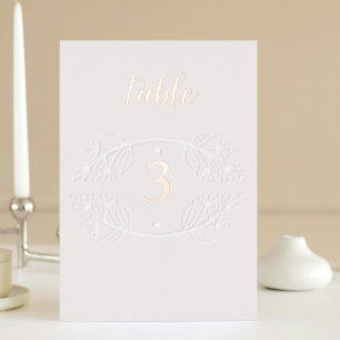 Elegant Roze Kalligrafie Bruiloft Folie tafelnumme Uitnodiging Briefkaart