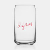 Elegant roze kalligrafie script Monogrammed Chic Blikvorm Glas (Voorkant)
