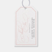 Elegant roze kalligrafie Vrijgezellenfeest dank u Cadeaulabel (Voorkant)