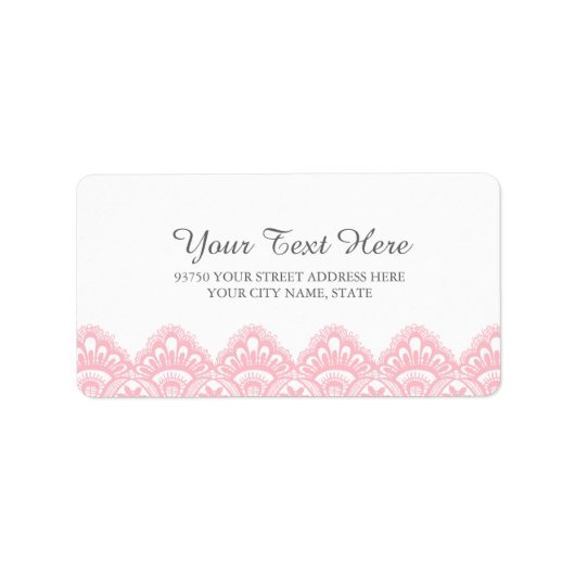Elegant Roze Kant Adresetiketten Etiket (Voorkant)