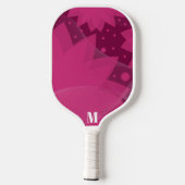 Elegant Roze Kant en Wit Modern Monogram Pickleball Paddle (Achterkant)