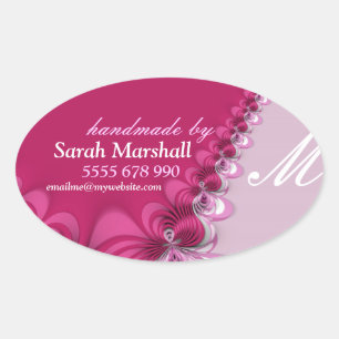 Elegant Roze Kant Handgemaakt door Label Sticker
