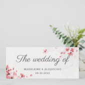 Elegant roze kerry bloeit de bruiloft van het huwe menu (Staand voorkant)