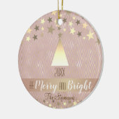Elegant roze kerst keramisch ornament (Links)