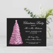 Elegant roze kerstboomfeest kaart (Staand voorkant)