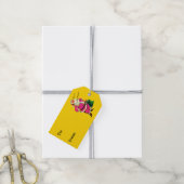 Elegant roze kerstfeest cadeaulabel (Met Touw)