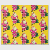 Elegant roze kerstfeest cadeaupapier (Vlak)