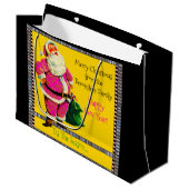 Elegant roze kerstkerst groot cadeauzakje (Voorkant Gekanteld)