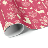 Elegant roze kerstpatroon | Papier voor onmiddelli (Rol Hoek)
