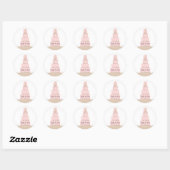 Elegant roze koekje sla de datum op ronde sticker (Vel)