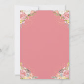 Elegant roze koraal Floral eerste Heilige Communie Kaart (Achterkant)