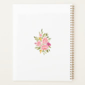 Elegant roze koraal - Floral en gouden bruiloft Planner (Achterkant)