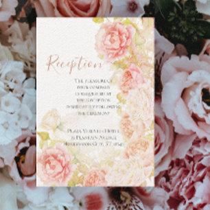 Elegant roze koraal geheim Roos Garden Wedding IV Kaart