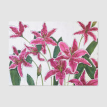 Elegant Roze Lelies Tissuepapier