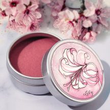 Elegant roze Lily Waterverf Gepersonaliseerde naam