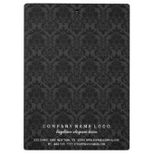 Elegant Roze Lint Zwart & Wit Damasks Klembord (Achterkant)