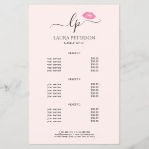 Elegant roze lippen handgeschreven script kalligra flyer