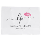 Elegant roze lippen handgeschreven script kalligra groot cadeauzakje (Achterkant)