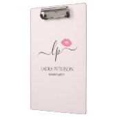Elegant roze lippen handgeschreven script kalligra klembord (Links)