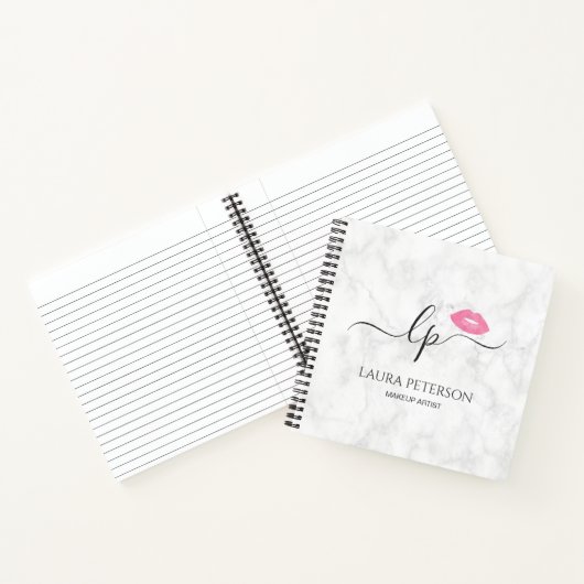 Elegant roze lippen handgeschreven script kalligra notitieboek (Binnen)