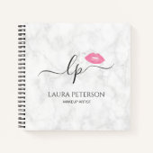 Elegant roze lippen handgeschreven script kalligra notitieboek (Voorkant)