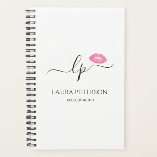 Elegant roze lippen handgeschreven script kalligra planner