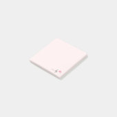Elegant roze lippen handgeschreven script kalligra post-it® notes (Schuin)