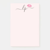 Elegant roze lippen handgeschreven script kalligra post-it® notes (Voorkant)