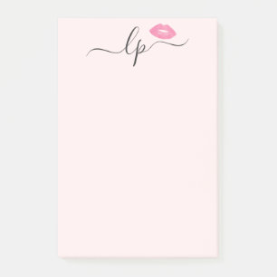 Elegant roze lippen handgeschreven script kalligra post-it® notes