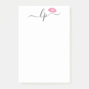 Elegant roze lippen handgeschreven script kalligra post-it® notes
