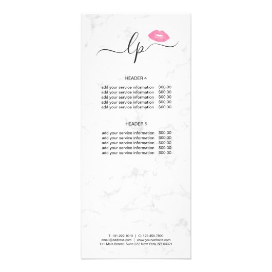 Elegant roze lippen handgeschreven script kalligra reclamekaart (Achterkant)