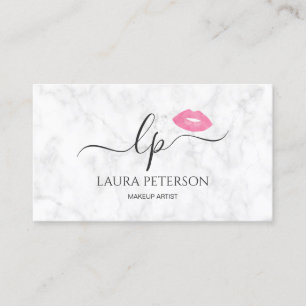 Elegant roze lippen handgeschreven script kalligra visitekaartje