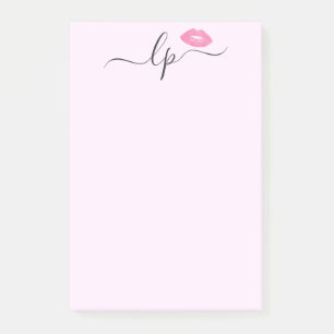 Elegant roze lippen handgeschreven scriptkalligraf post-it® notes