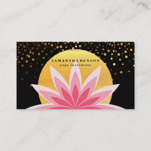 Elegant Roze Lotus Bloem Logo Yoga Healing Gezondh Visitekaartje
