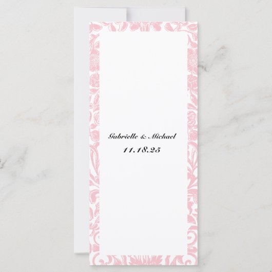 Elegant Roze Lotus Lantaarns Indiaas Bruiloft Menu (Achterkant)