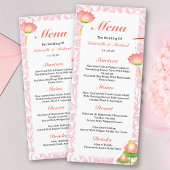 Elegant Roze Lotus Lantaarns Indiaas Bruiloft Menu