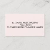 Elegant roze Lotus Yoga Instructor Visitekaartje (Achterkant)