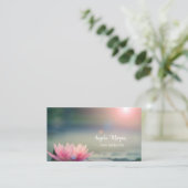 Elegant roze Lotus Yoga Instructor Visitekaartje (Staand voorkant)