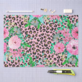 Elegant roze luipaard afdrukken en ontwerp van hou tissuepapier (Craft)