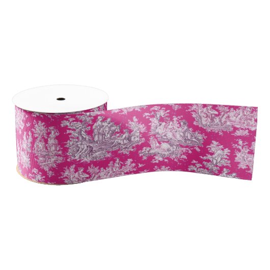 Elegant  roze magenta meer toile de jouy grosgrain lint (Spoel)